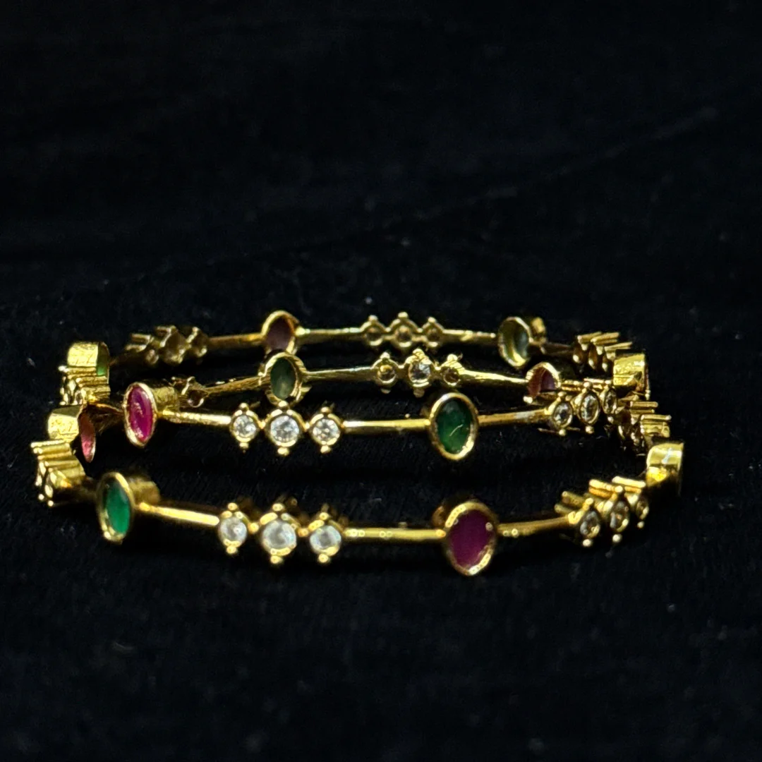 Radiant Ruby & Emerald Bangle Duo