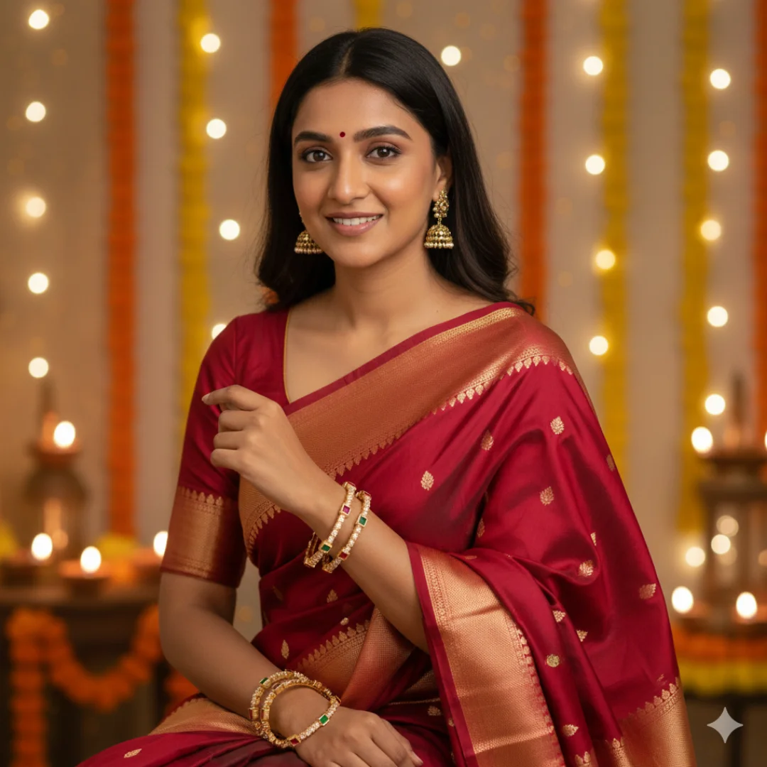 Emerald & Ruby Radiance 1 Gram Gold Bangles