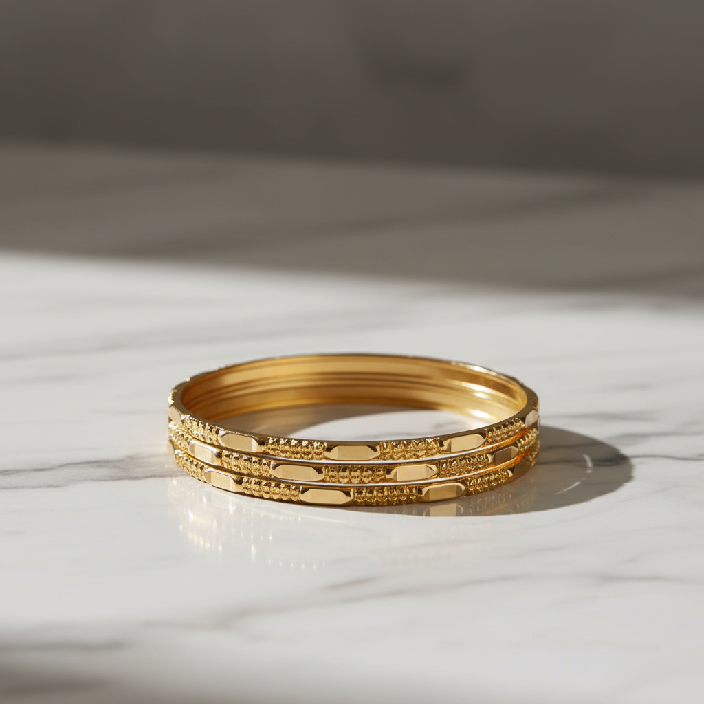 Celestial Rhythm Textured Bangles - View 2