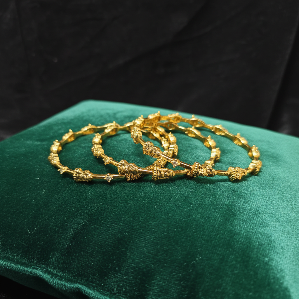 Aurelia Gilded Intricate Bangle Set - View 2