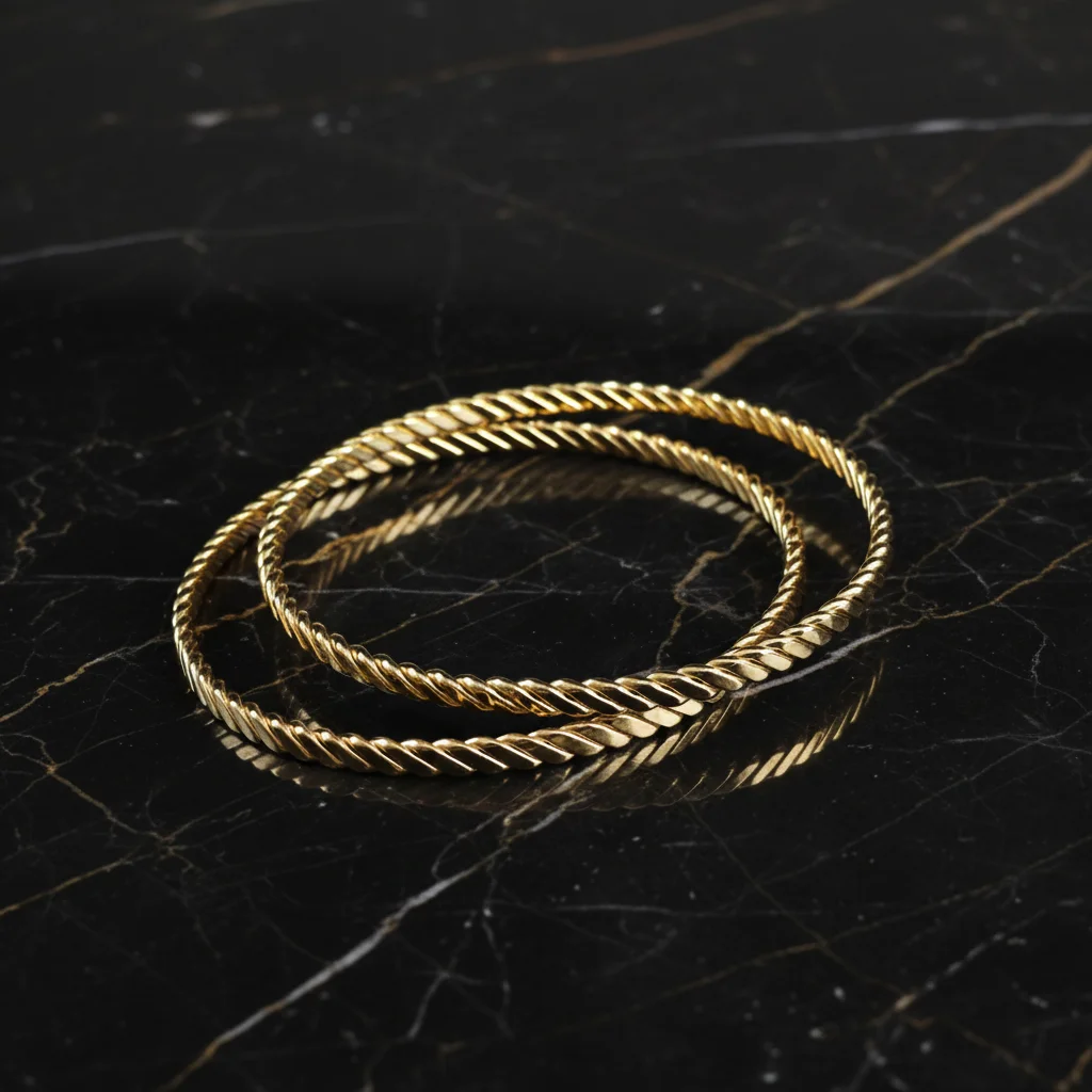 Classic Twisted Rope Gold Bangles
