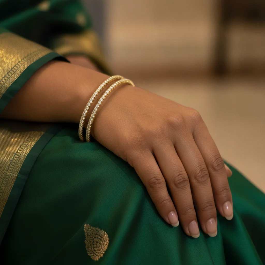 Celestial Glow Stone-Studded Bangles