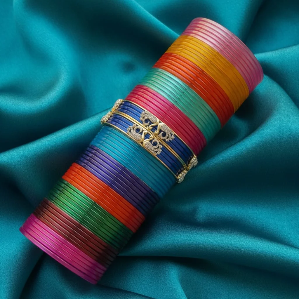 Rainbow Grace Swan Bangle Set