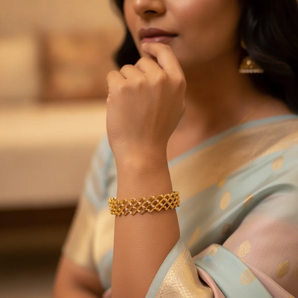 Lattice Radiance Gold Bangle