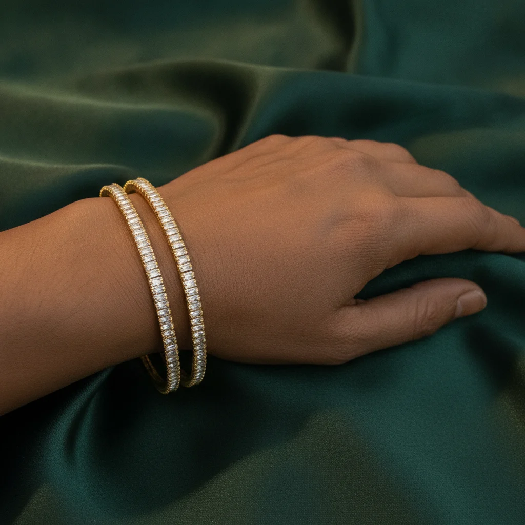 Baguette Brilliance Gold Bangles