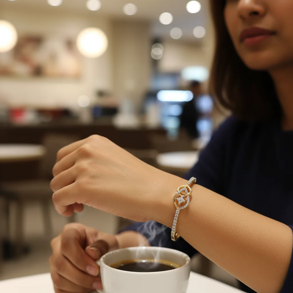 Aura Interlocking Heart Bracelet - View 2