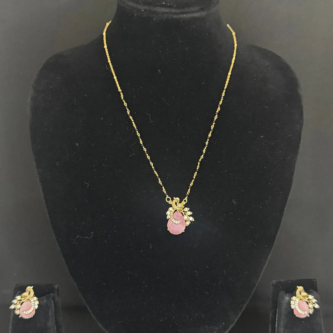 Blush Radiance Beaded Mangalsutra Chain - View 2