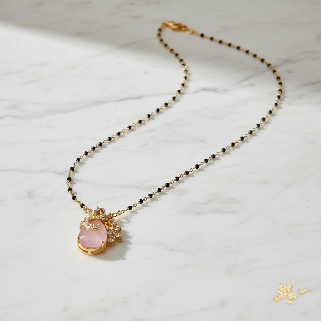 Blush Radiance Beaded Mangalsutra Chain