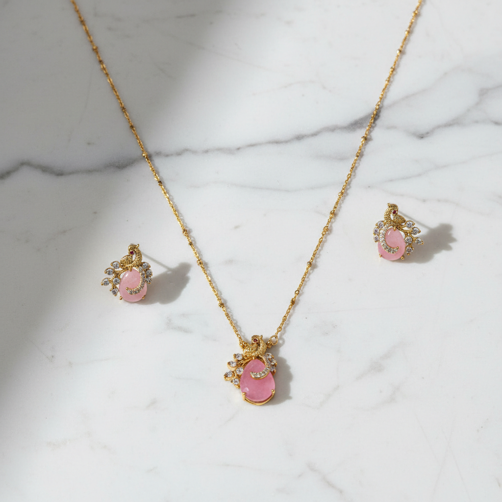 Blush Radiance Beaded Mangalsutra Chain - View 8
