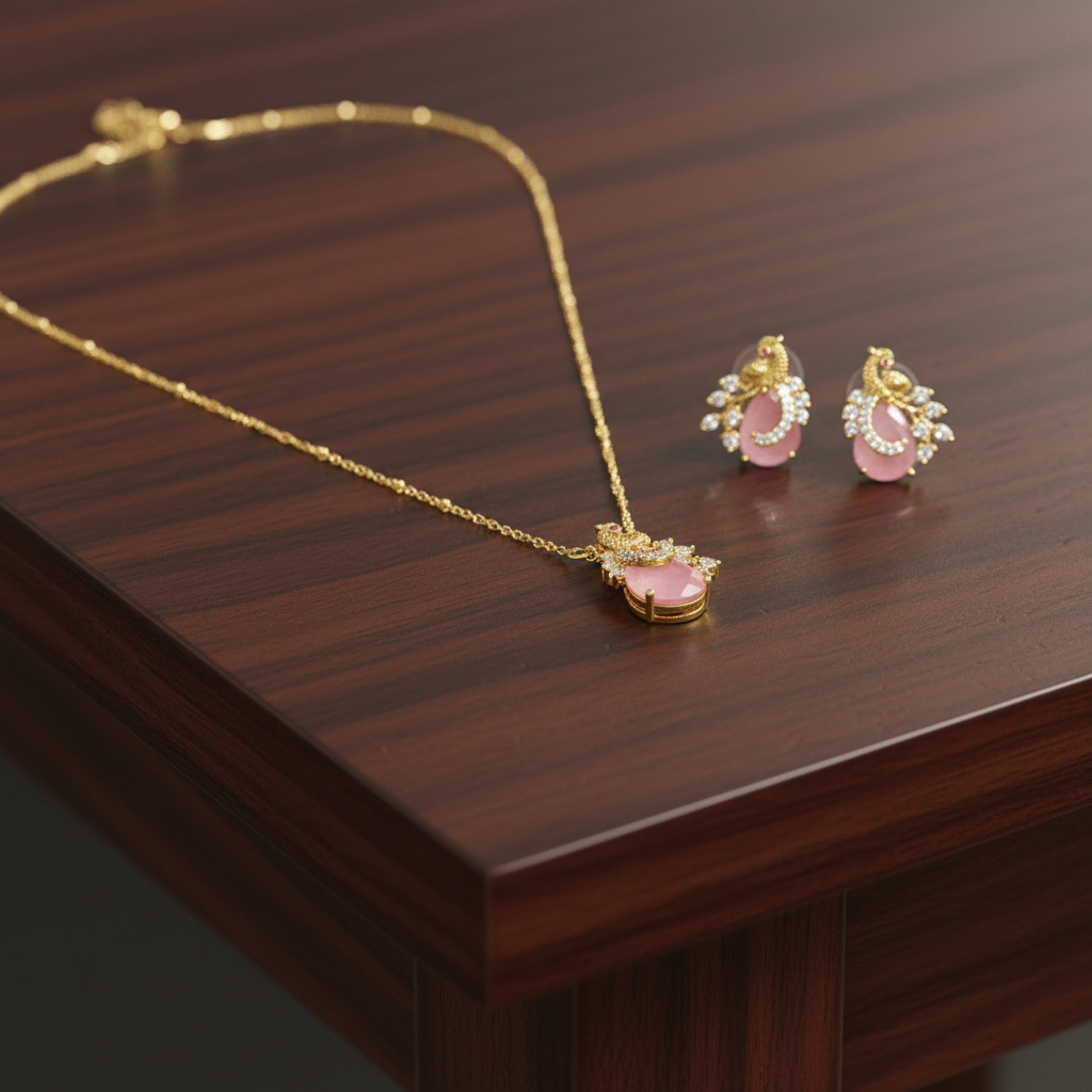 Blush Radiance Beaded Mangalsutra Chain - View 9