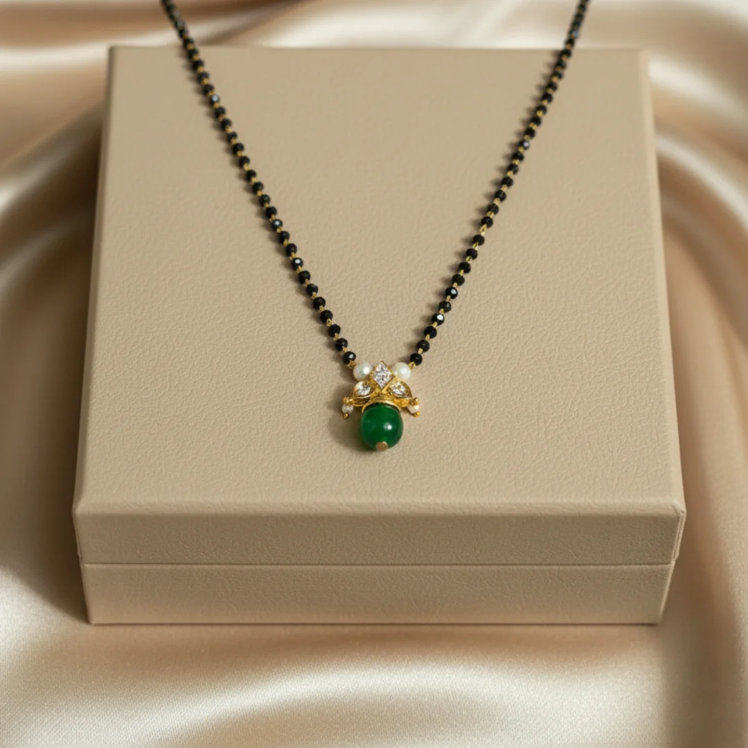 Emerald Grace Mangalsutra Chain - View 2