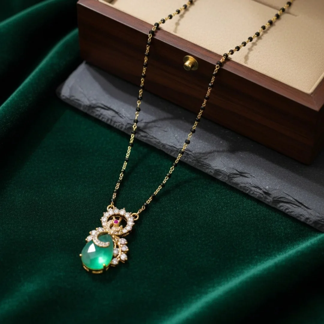 Emerald Serenity Mangalsutra Chain