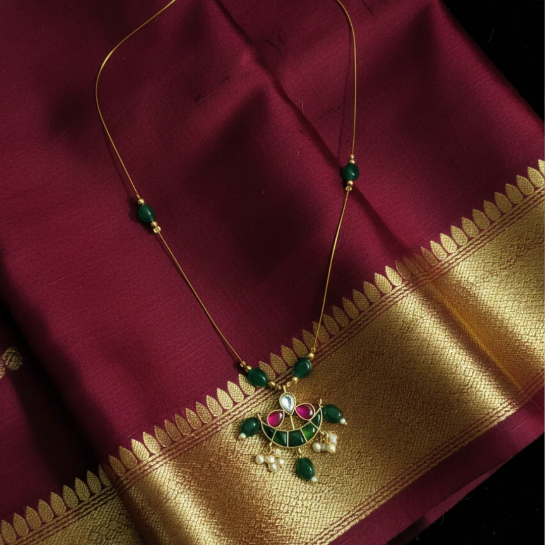 Emerald Crescent Bloom Chain - View 3