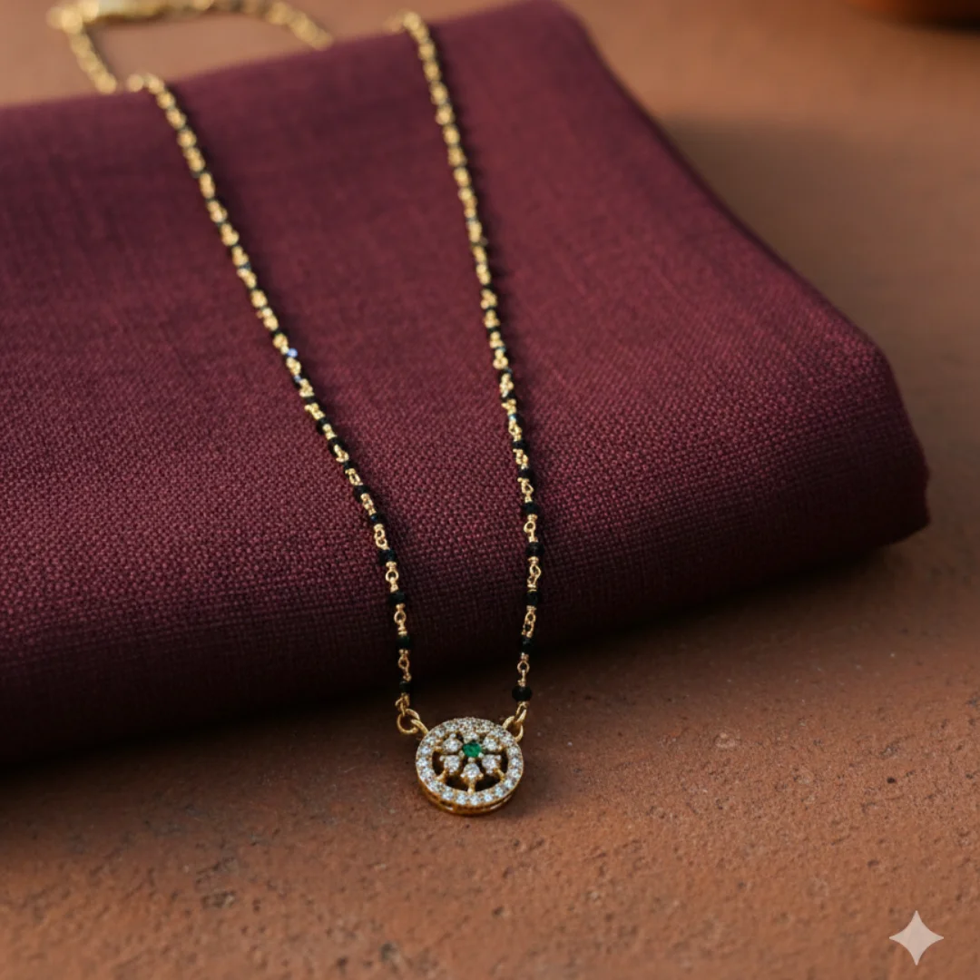 Radiant Bloom Mangalsutra Chain - View 2