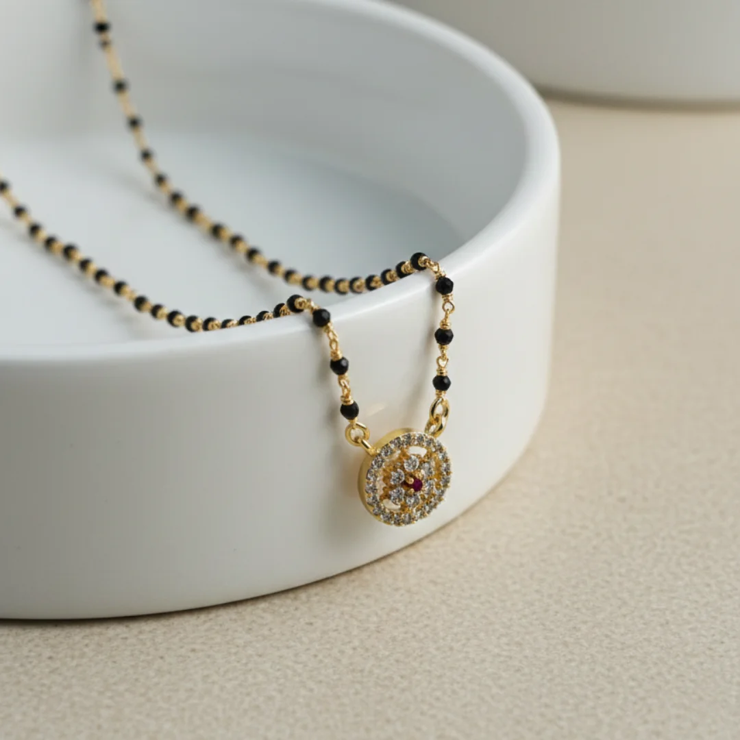 Radiant Bloom Mangalsutra Chain - View 3