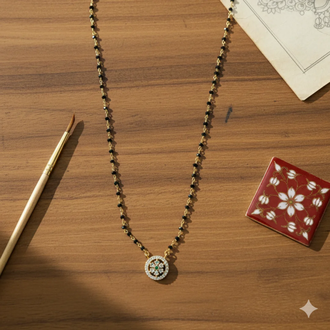 Radiant Bloom Mangalsutra Chain - View 4