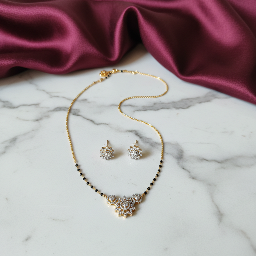Eternal Sparkle Floral Mangalsutra Chain