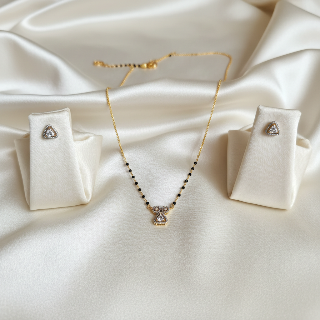 Radiant Trinity Mangalsutra Chain Set - View 2