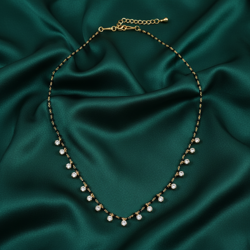 Ethereal Noir Crystal Droplet Chain - View 3