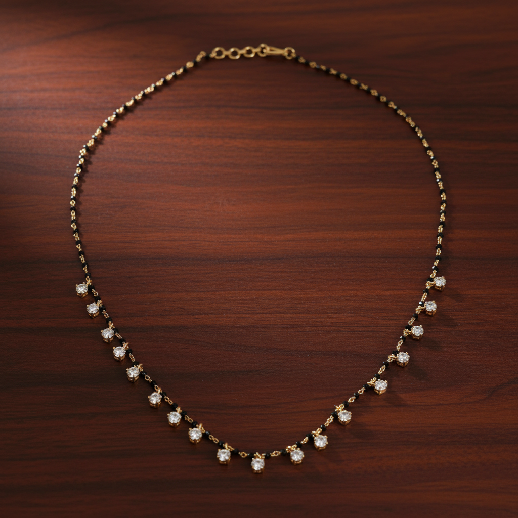Ethereal Noir Crystal Droplet Chain - View 4