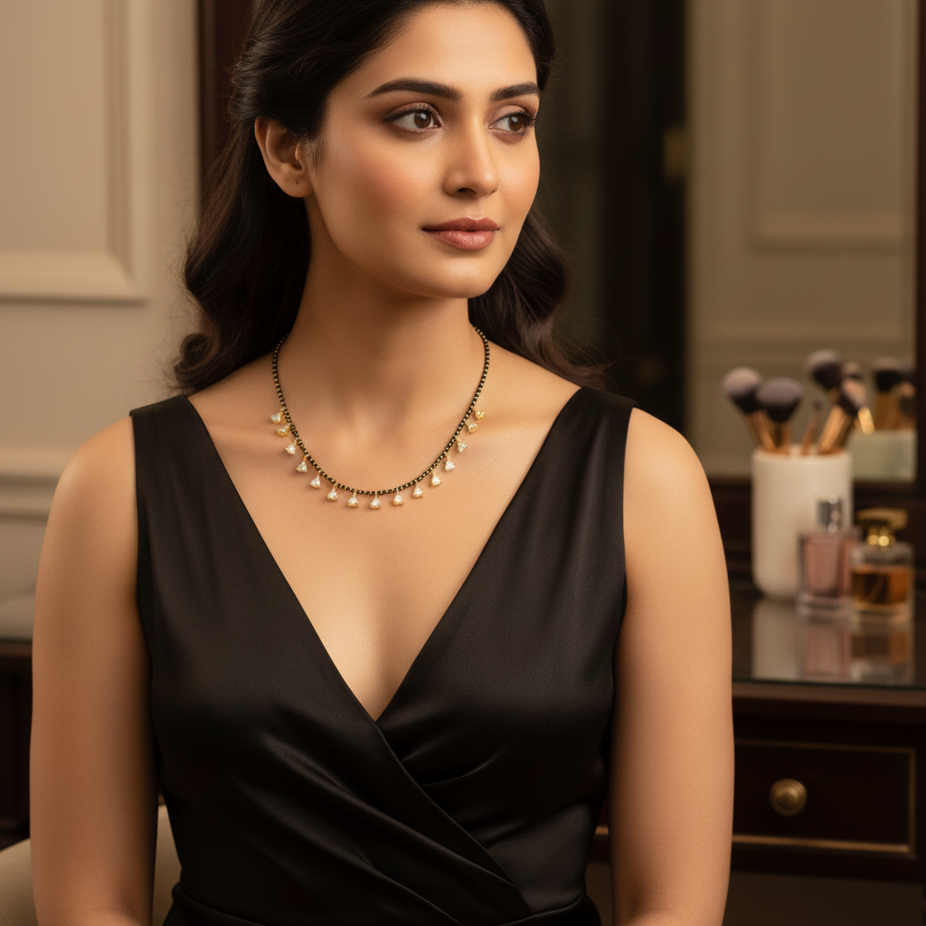 Celestial Droplet Mangalsutra Chain - View 5