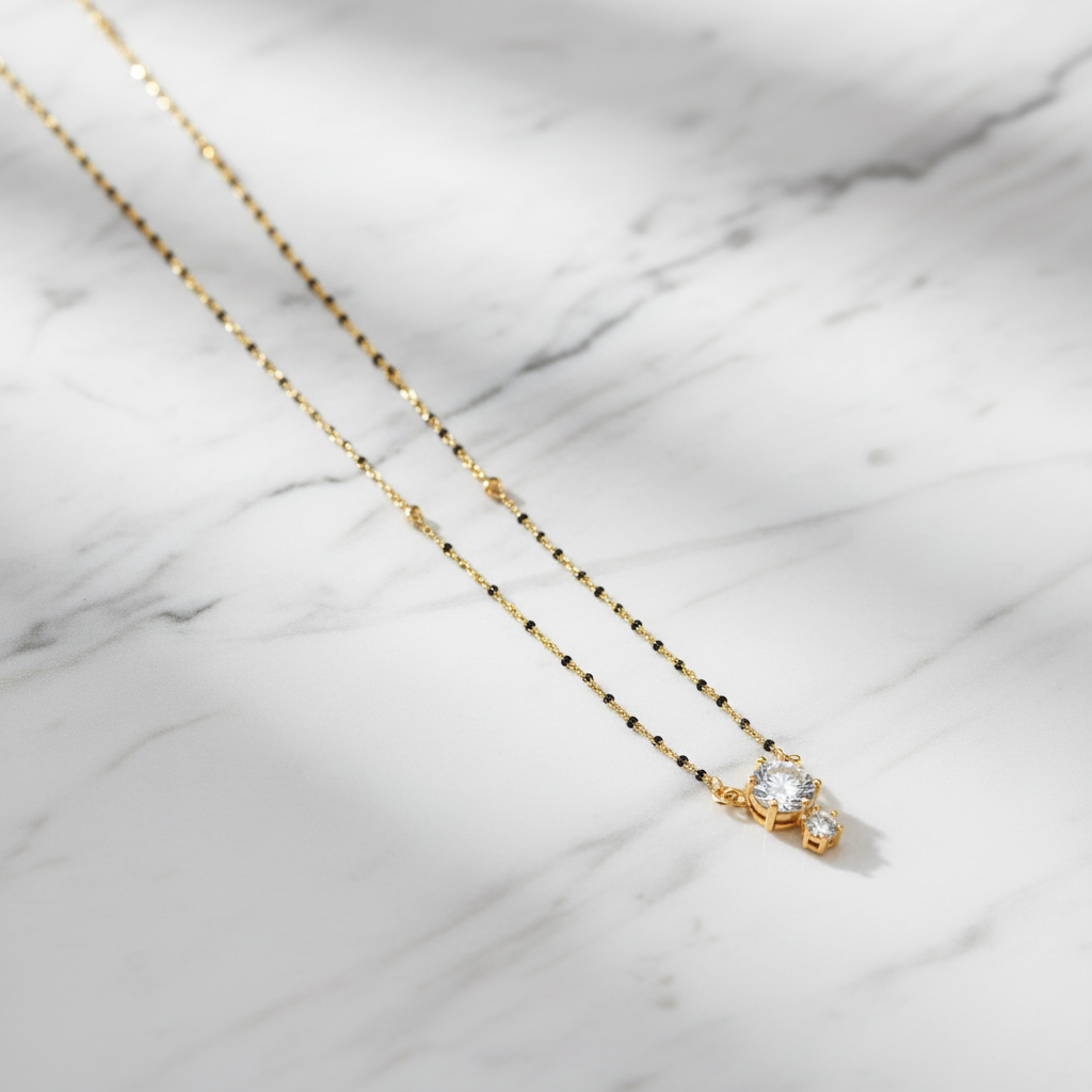 Celestial Solitaire Mangalsutra Chain - View 2