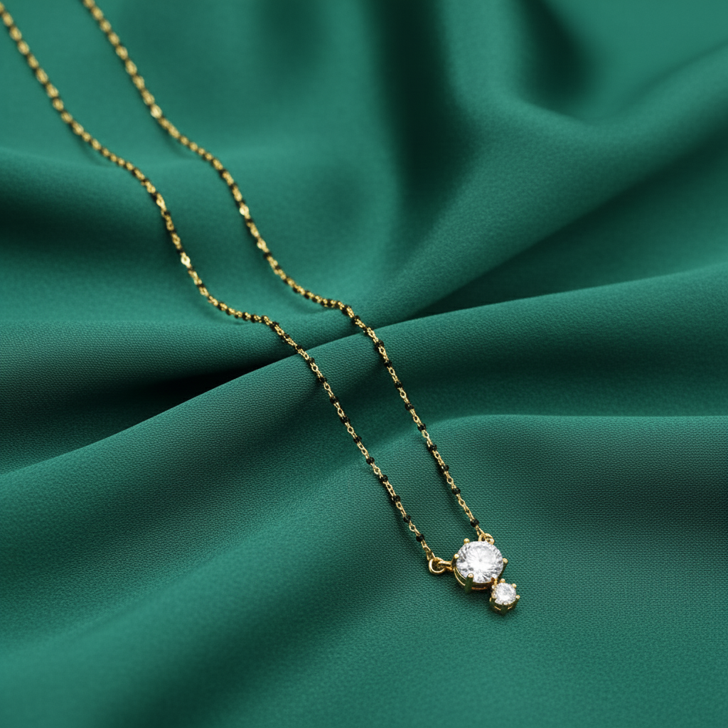 Celestial Solitaire Mangalsutra Chain - View 3