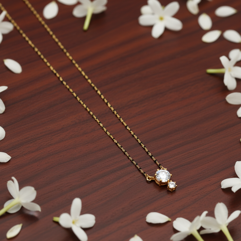 Celestial Solitaire Mangalsutra Chain - View 4