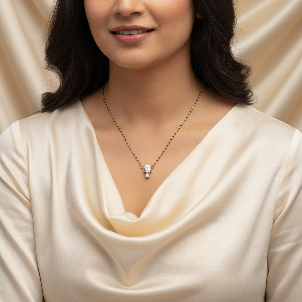 Celestial Solitaire Mangalsutra Chain - View 6