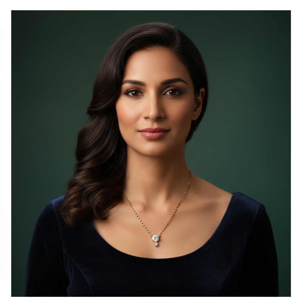 Celestial Solitaire Mangalsutra Chain - View 7