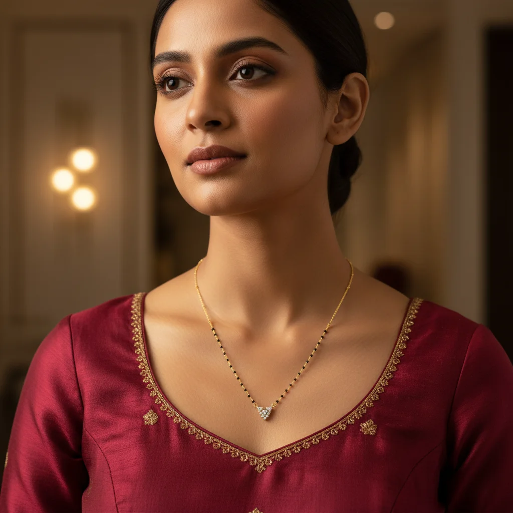 Delicate CZ Triangular Mangalsutra Chain