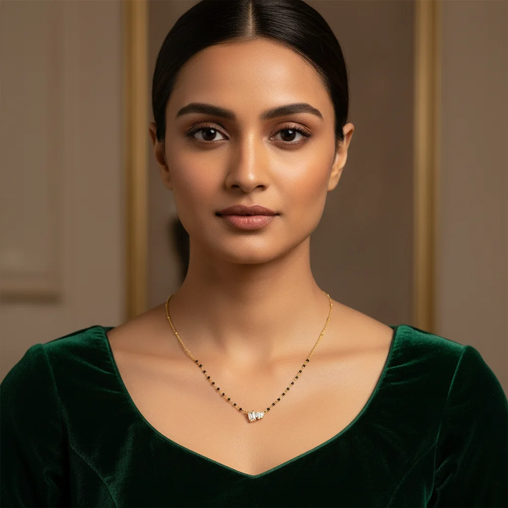 Aria Heart & Baguette Mangalsutra Chain