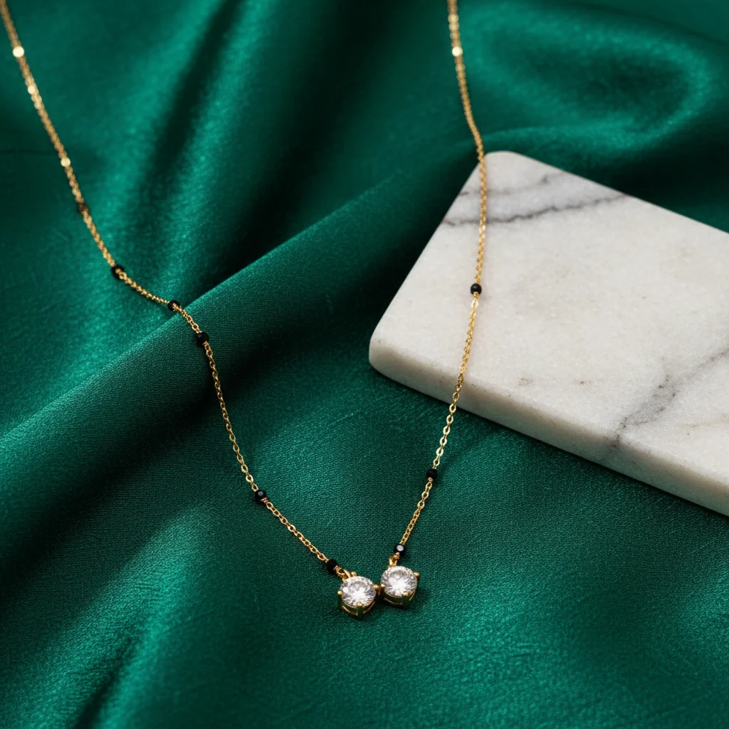 Sparkling Twin-Stone Mangalsutra Chain
