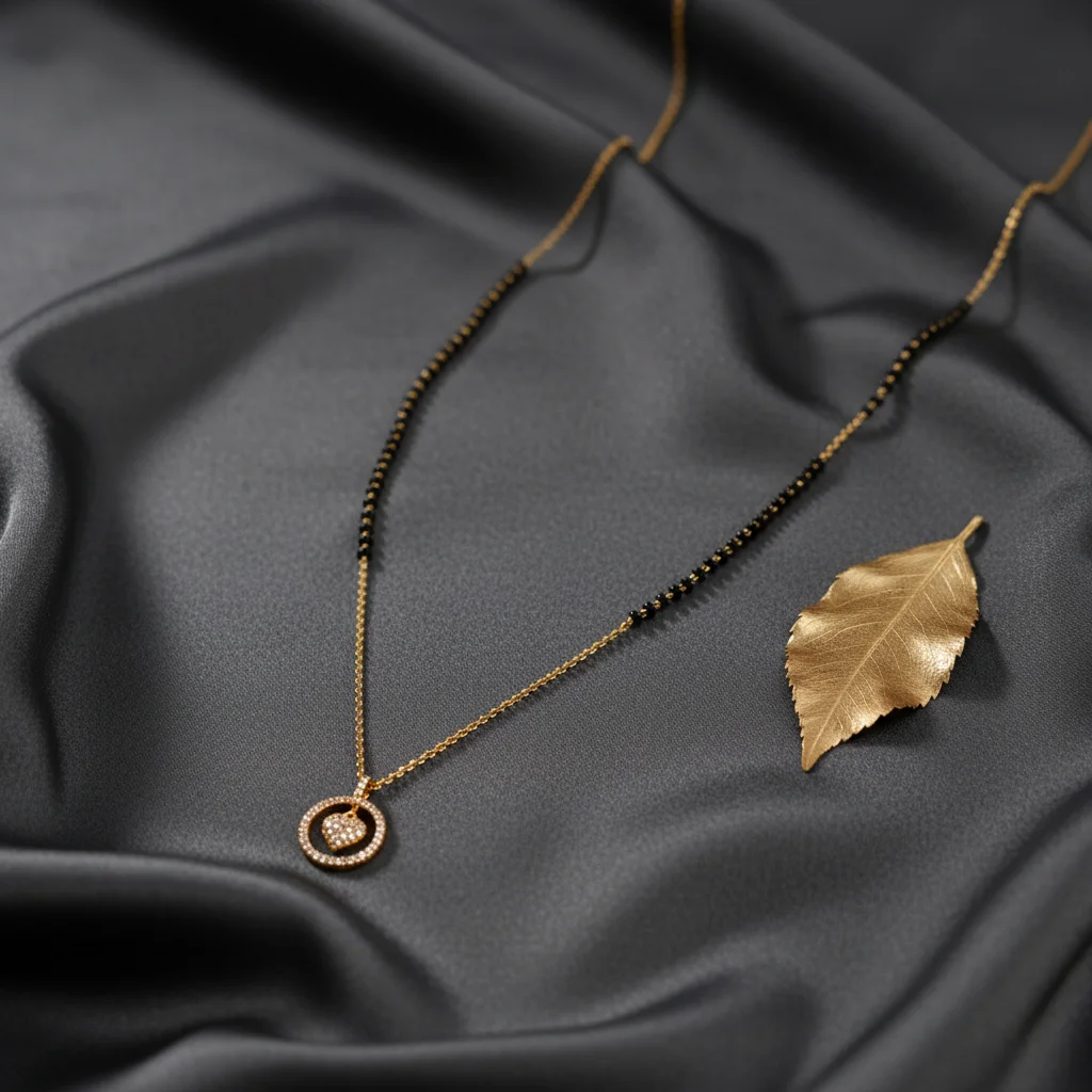 Heart-Center Circular Mangalsutra Chain - View 2