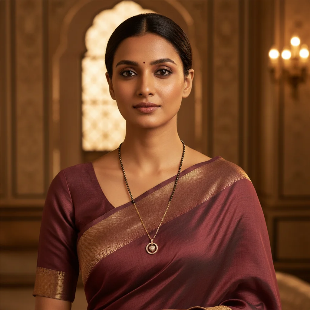 Heart-Center Circular Mangalsutra Chain