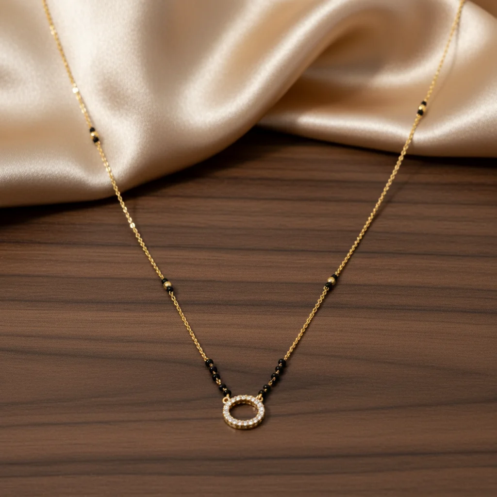 Eternal Radiance Circular CZ Mangalsutra Chain - View 2
