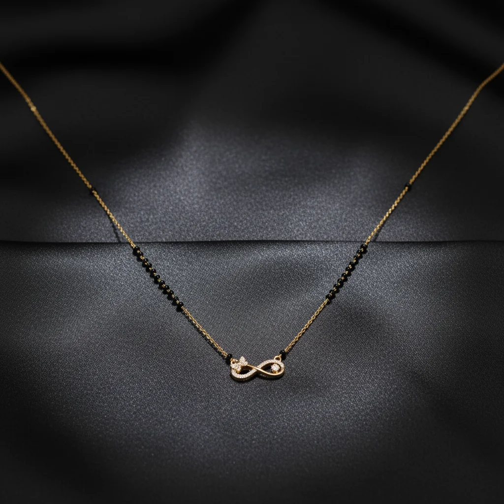 BB-339 Gold Infinity Mangalsutra Chain - View 2