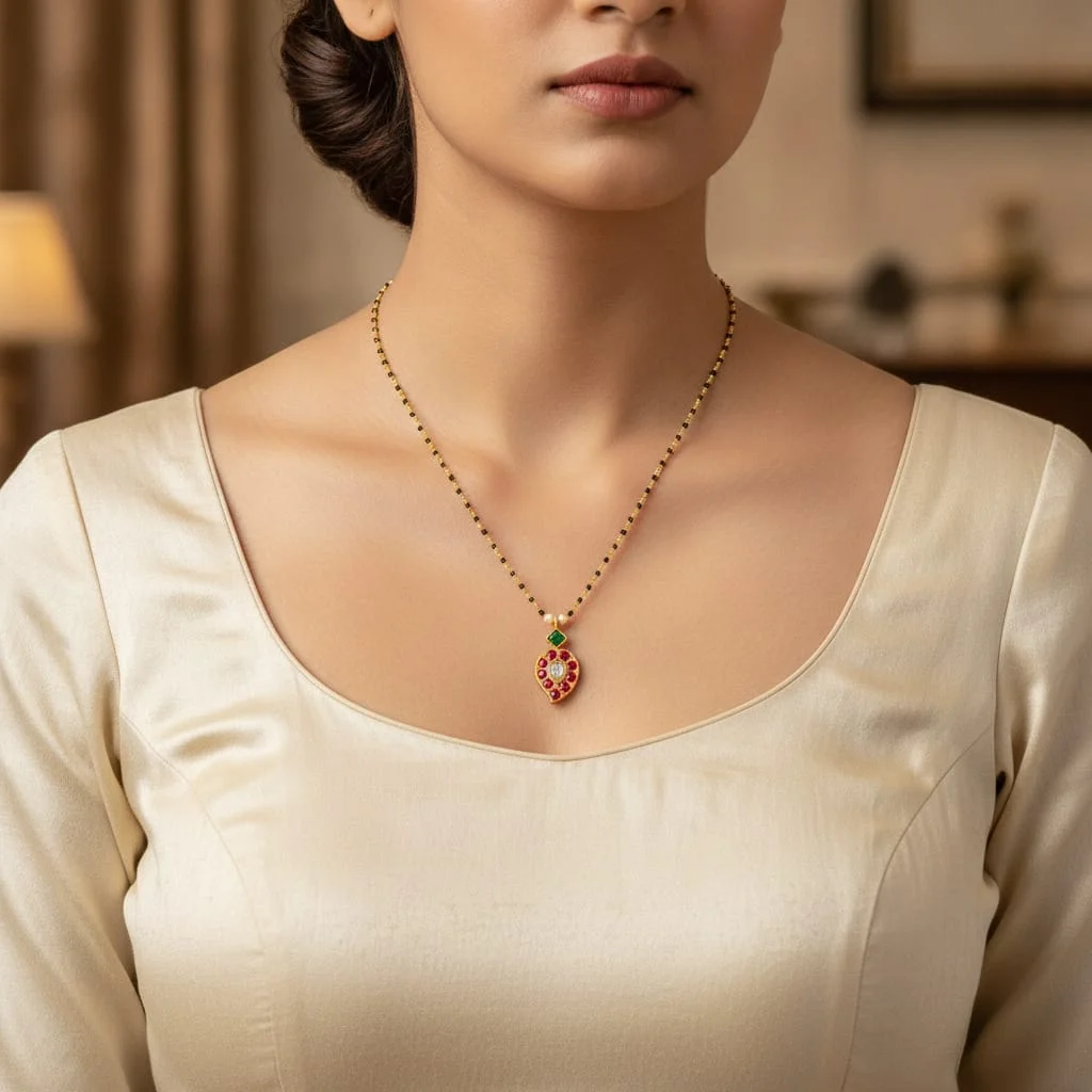 Traditional Leaf-Drop Mangalsutra Chain