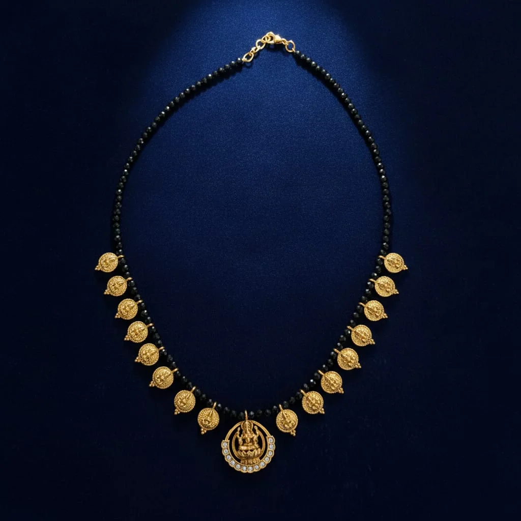Lakshmi Coin Beaded Chain