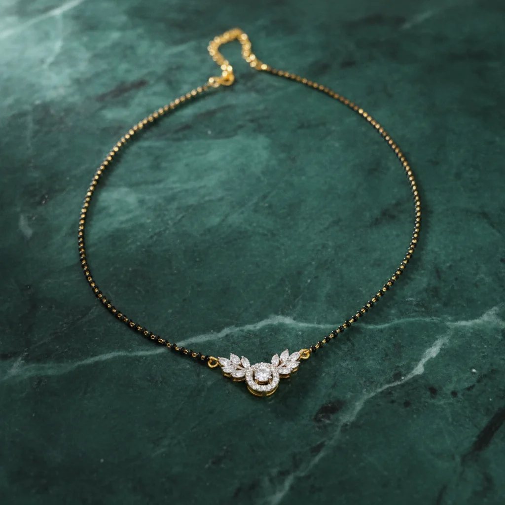 Aura Floral Zirconia Mangalsutra Chain