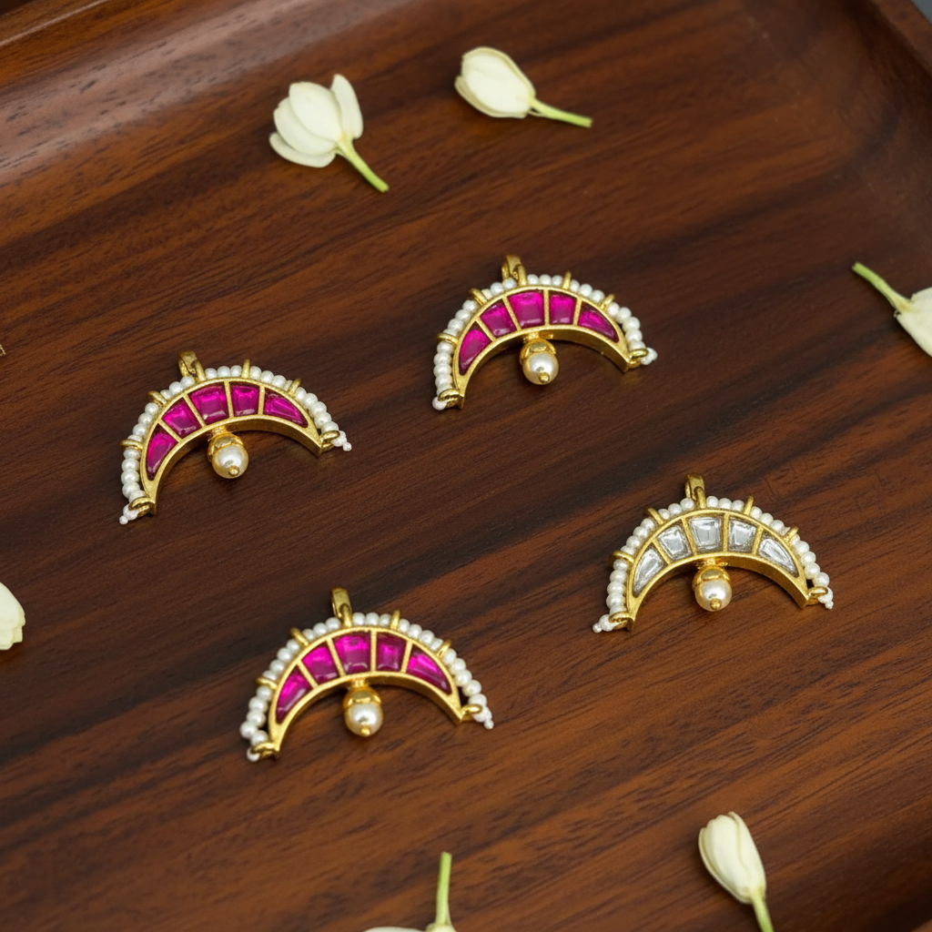 Chandbalika Pearl & Ruby Studs