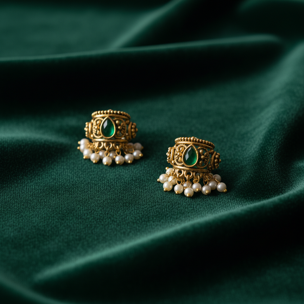 Emerald Whisper Matte Studs