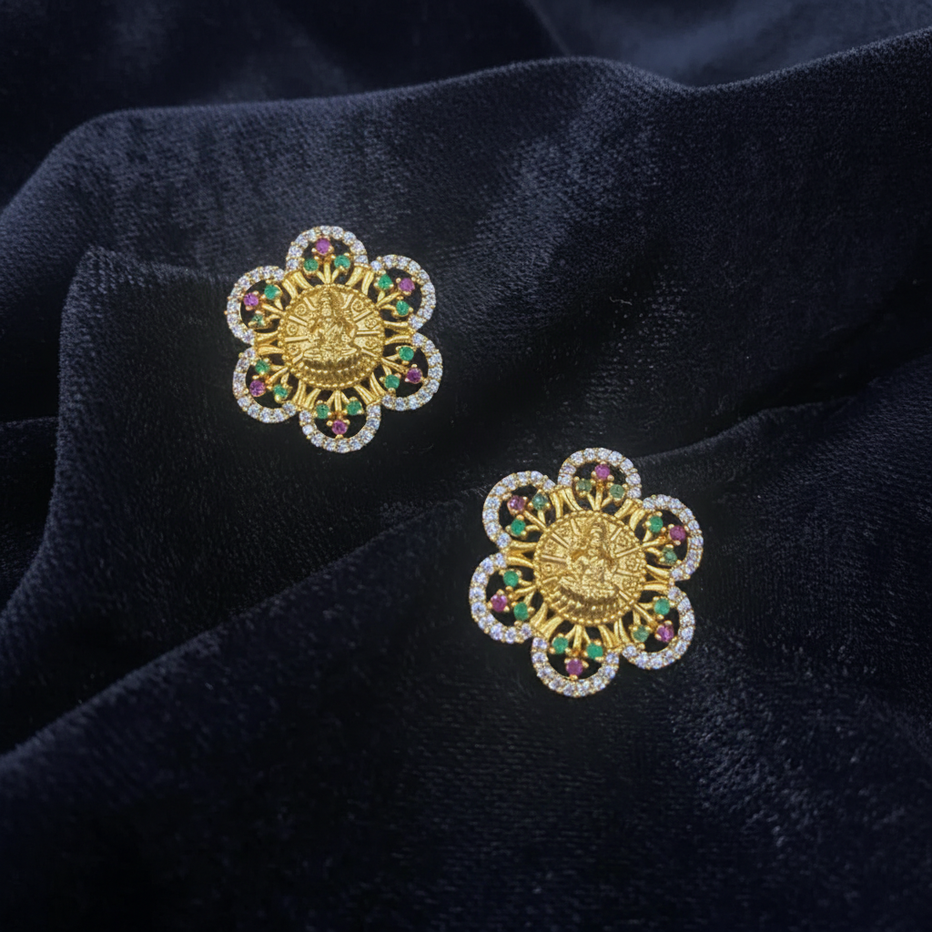 Divine Lakshmi Mandala Stud Earrings