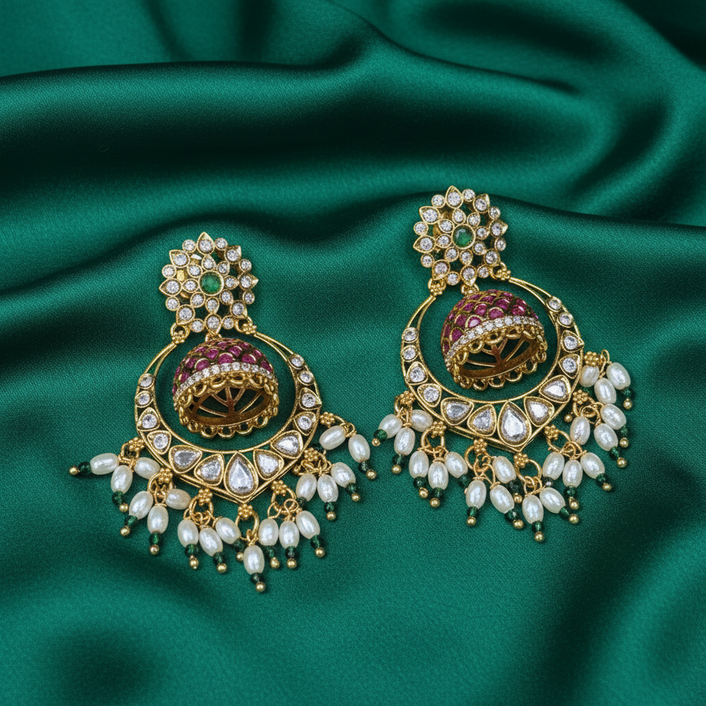 Regal Chandbali Fusion Jhumkas