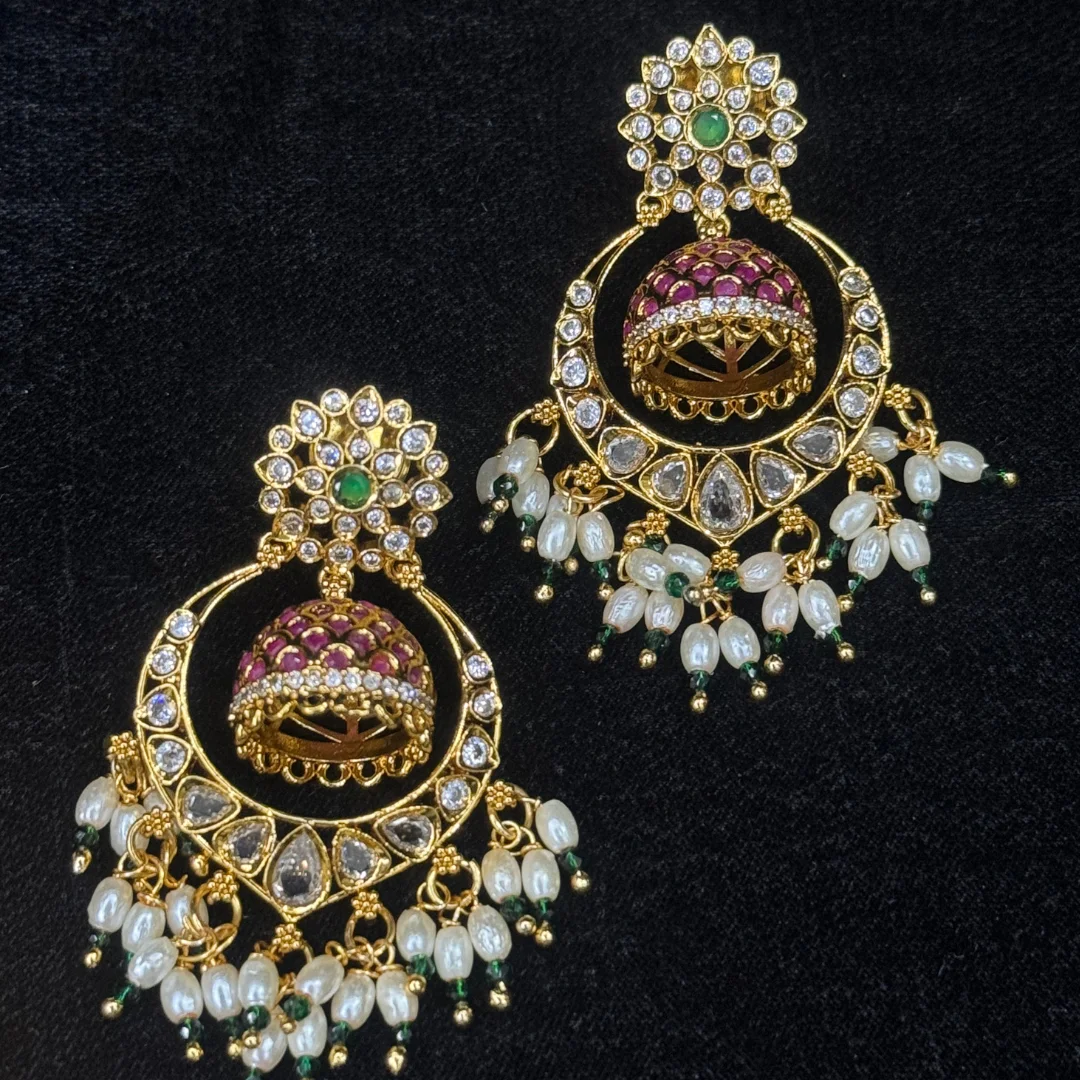 Regal Chandbali Fusion Jhumkas - View 3