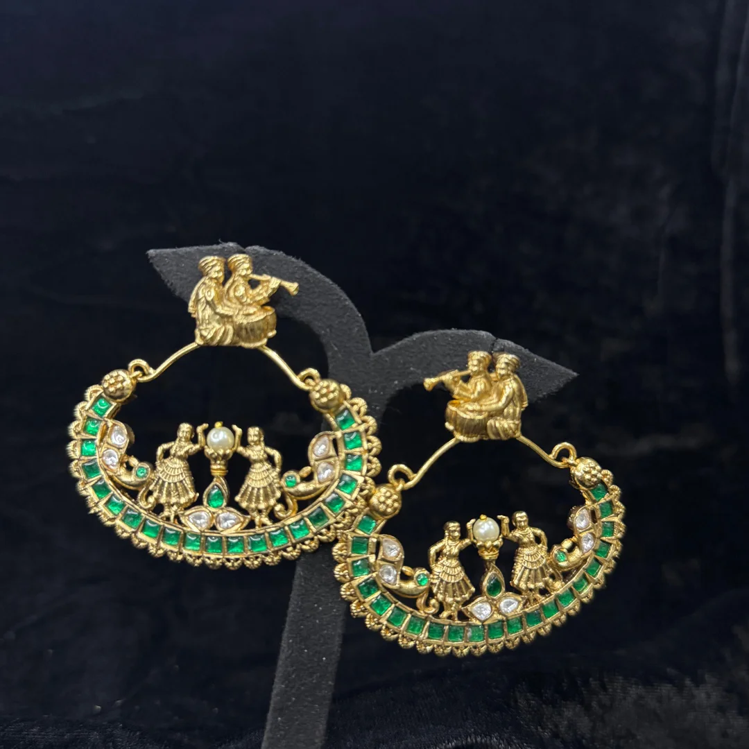 Vrindavan Heritage Dancing Chandbalis - View 2