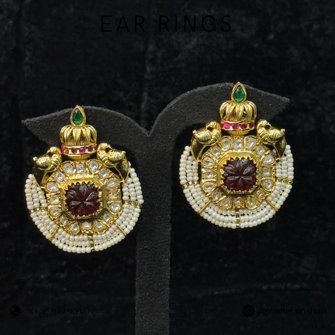 Royal Heritage Crown Pearl Studs - View 2
