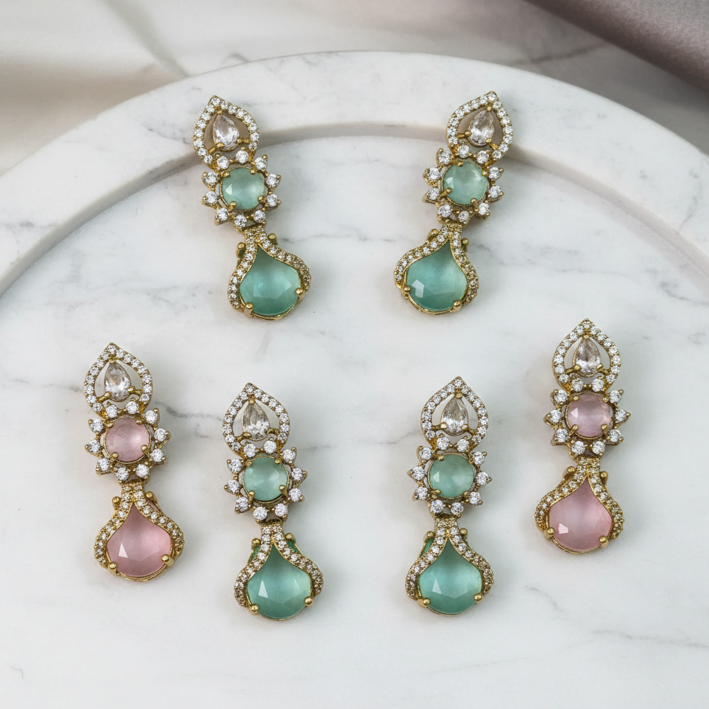 Celestial Bloom Pastel Teardrop Earrings