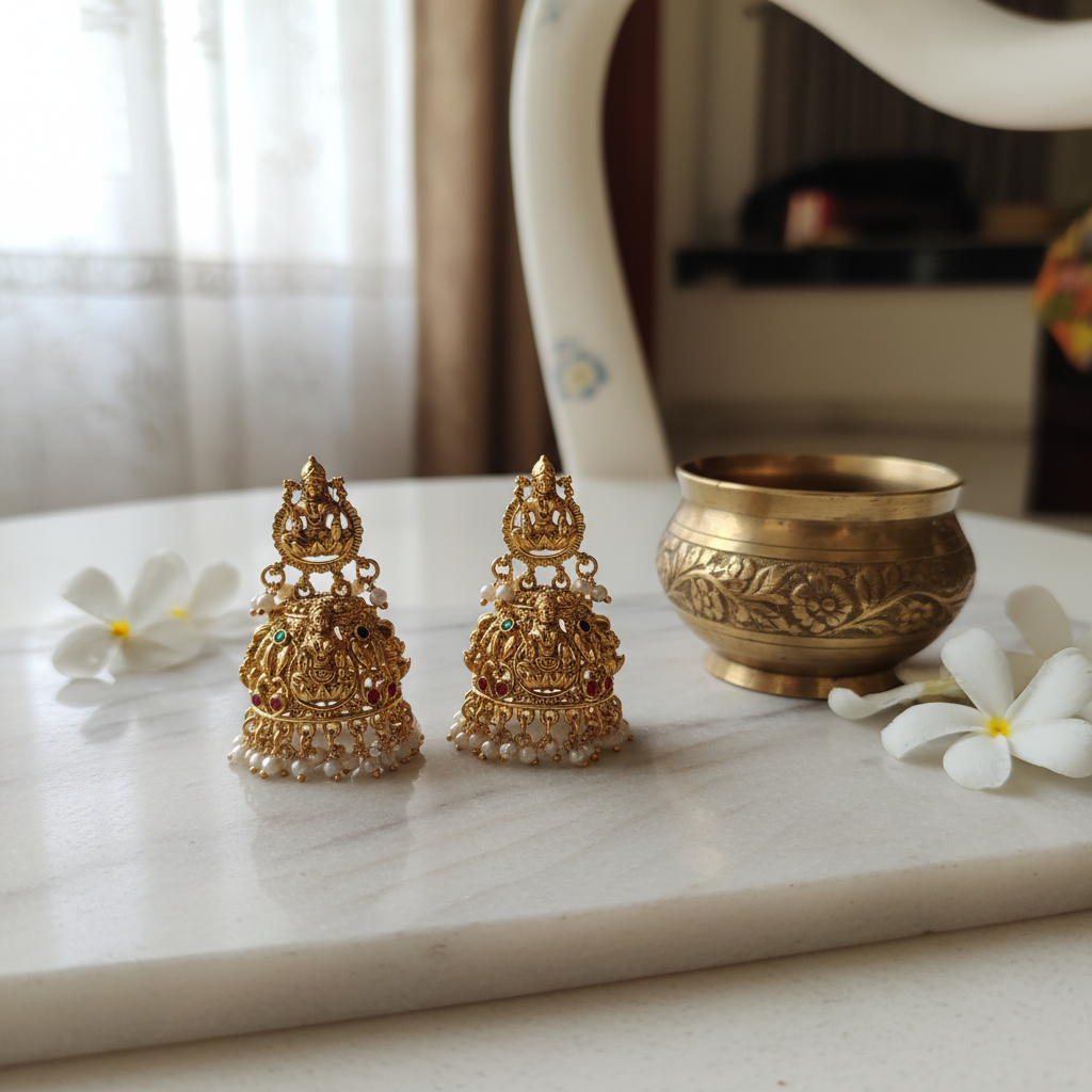 Lakshmi Divine Matte Jhumkas