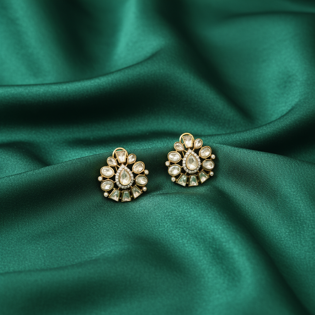 Celestial Teardrop Kundan Studs